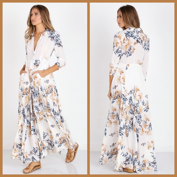 Free People Dresses & Skirts - 🍂Free People🍂 - Ivory "After The Storm" Maxi Dress